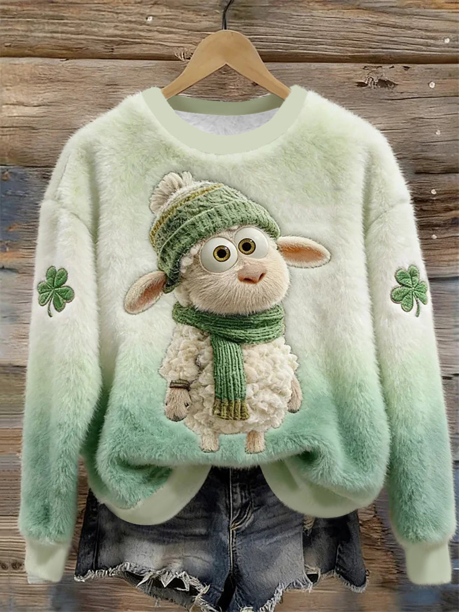 Women's St. Patrick's Day Animal Flannel Hoodie