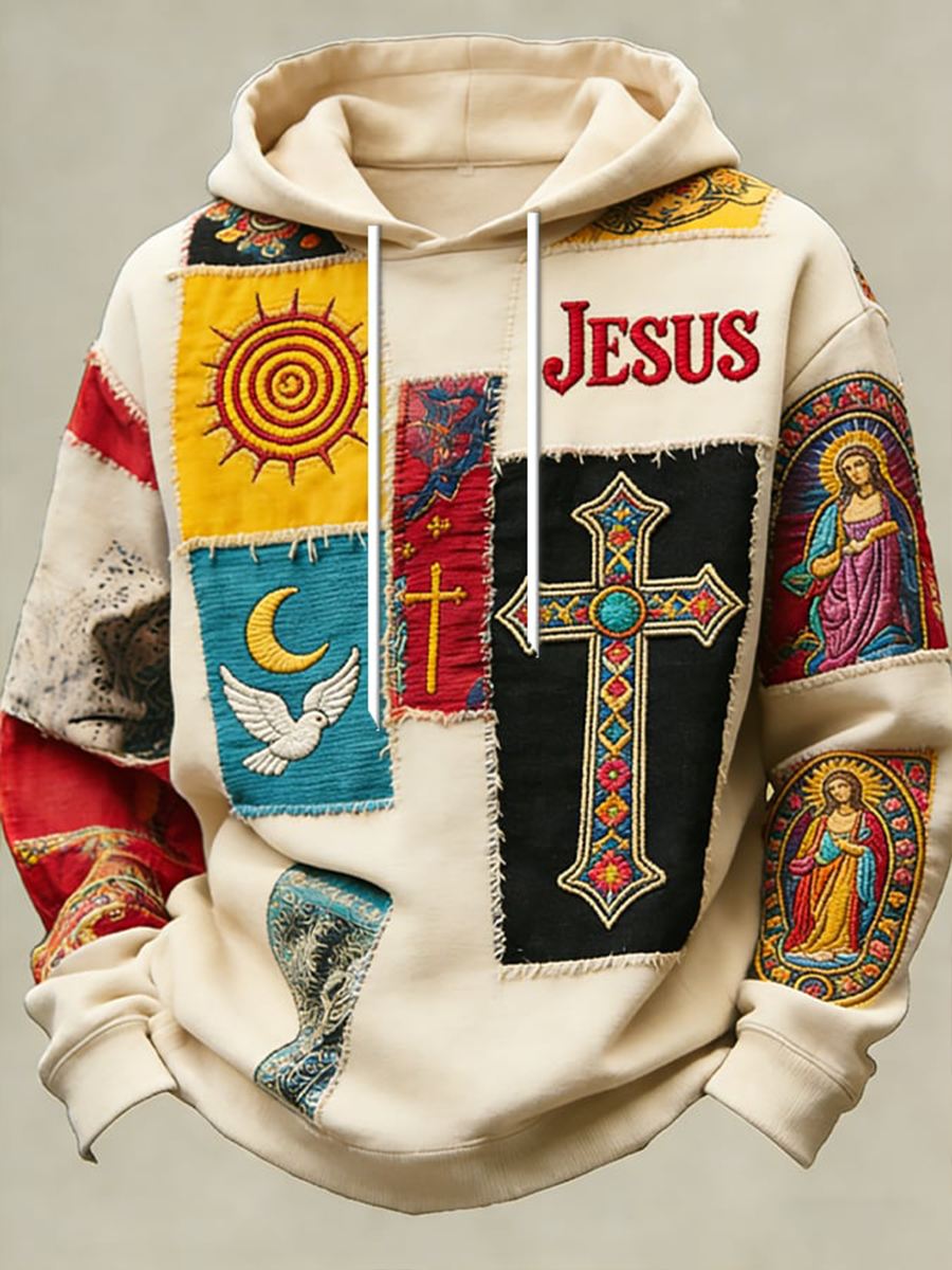 Men's Faith Jesus Oversized Drop-Shoulder Hoodie