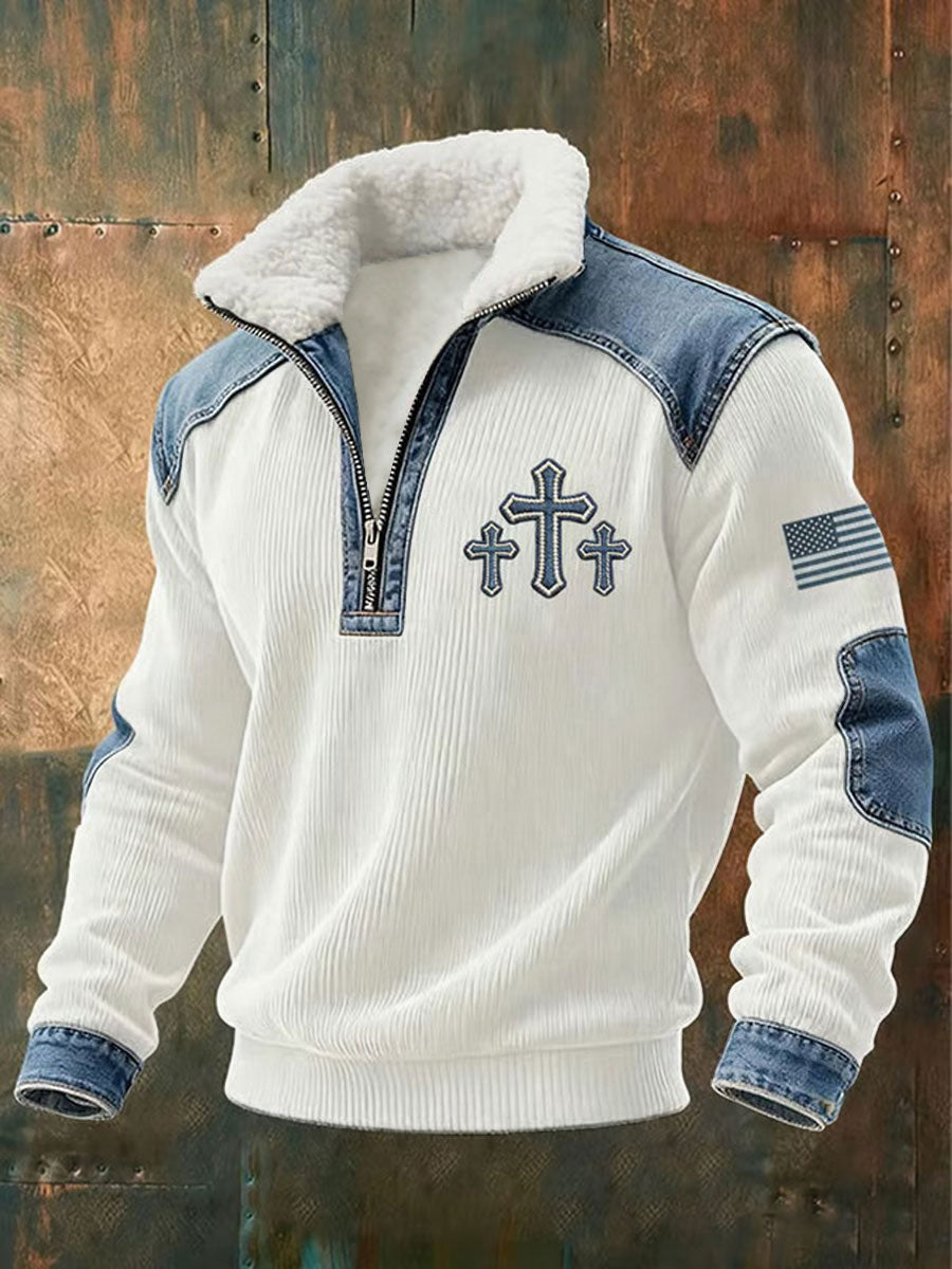 Men's Cross Print Casual Top