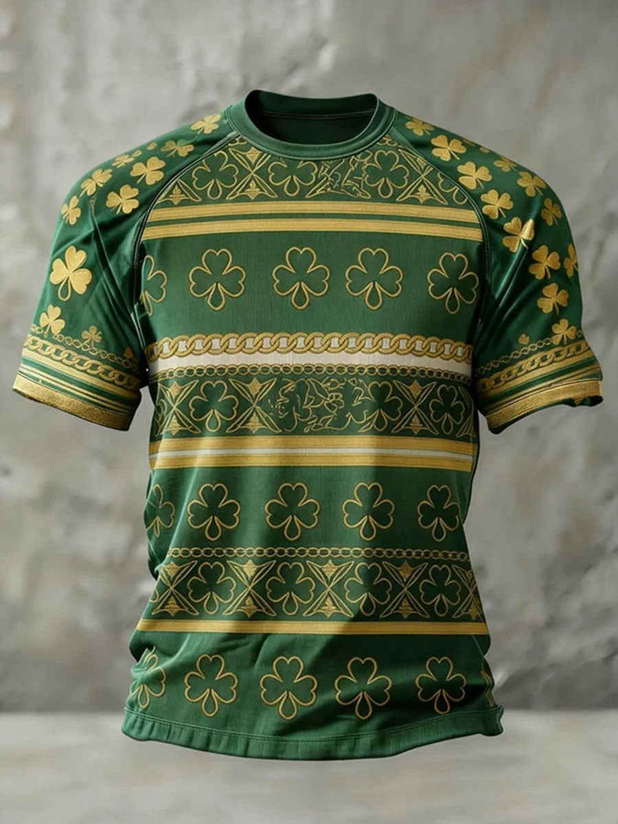 Men's St. Patrick's Day Shamrock Print T-shirt