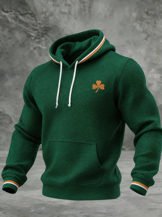Men's St. Patrick's Day Shamrock Hoodie with Pockets