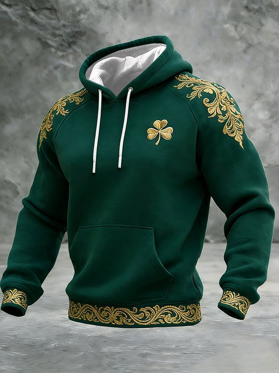 Men's St. Patrick's Day Shamrock Print Hoodie