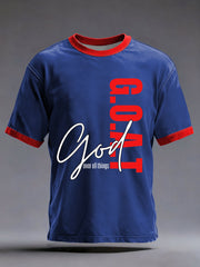 Men's 'God Over All Things' Printed Casual T-Shirt