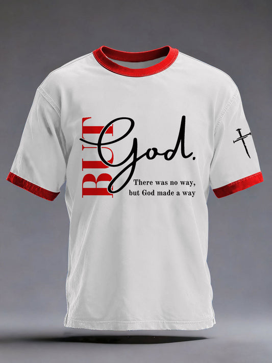 Men's 'But God' Printed Casual T-Shirt