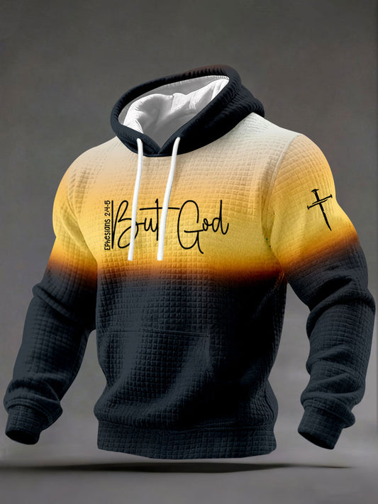 Men's 'But God' Printed Casual Hoodie