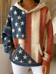Women's American Flag Print Hoodies