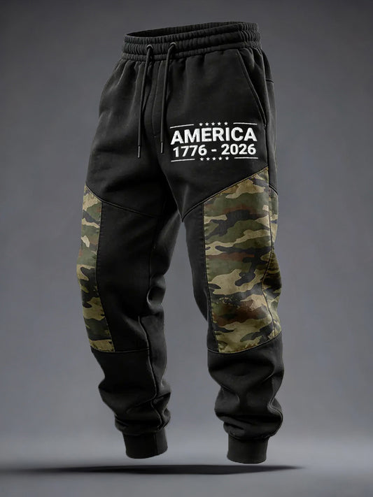 Men's America 1776-2026 Print Vintage Pants