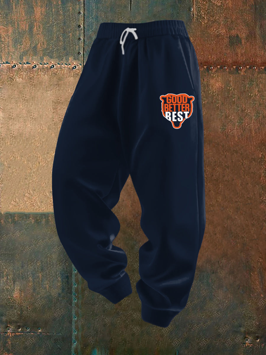 Men's Good Better Best Print Football Fans Gameday Casual Pants