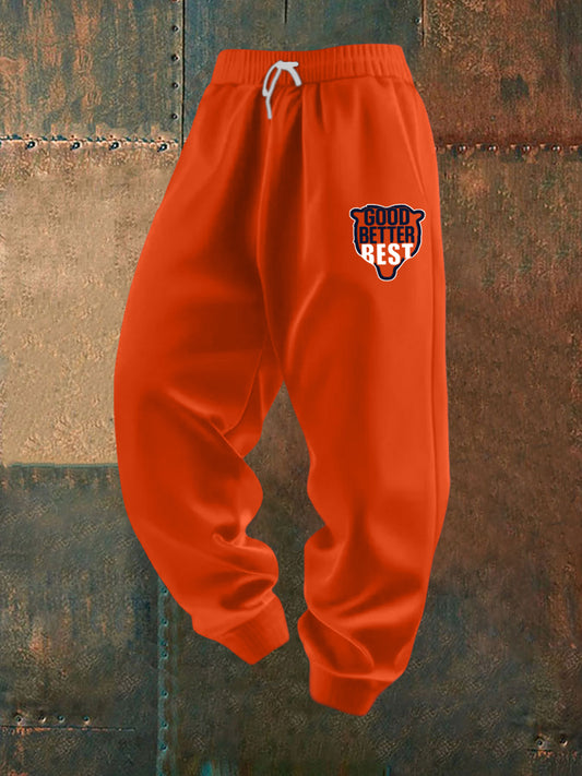 Men's Good Better Best Print Football Fans Gameday Casual Pants