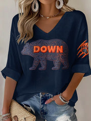 Women's Football Fans Gameday Casual Waffle T-shirt