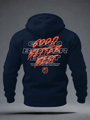 Men's Good Better Best Print Football Fans Gameday Casual Zipper Hoodie