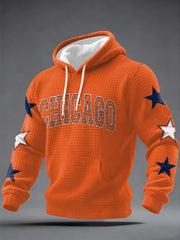 Men's Chicago Football Fans Gameday Casual Waffle Hoodie
