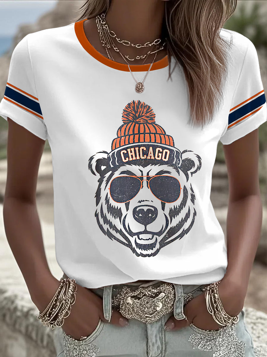 Women's Football Fans Gameday Casual Short Sleeve T-shirt