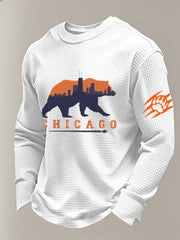 Men's Football Fans Gameday Casual Waffle Sweatshirt