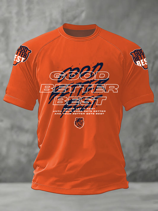 Men's Good Better Best Print Football Fans Gameday Casual Tee