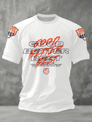 Men's Good Better Best Print Football Fans Gameday Casual Tee