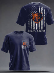Men's Football Bears Nation Lover Printed  T-shirt