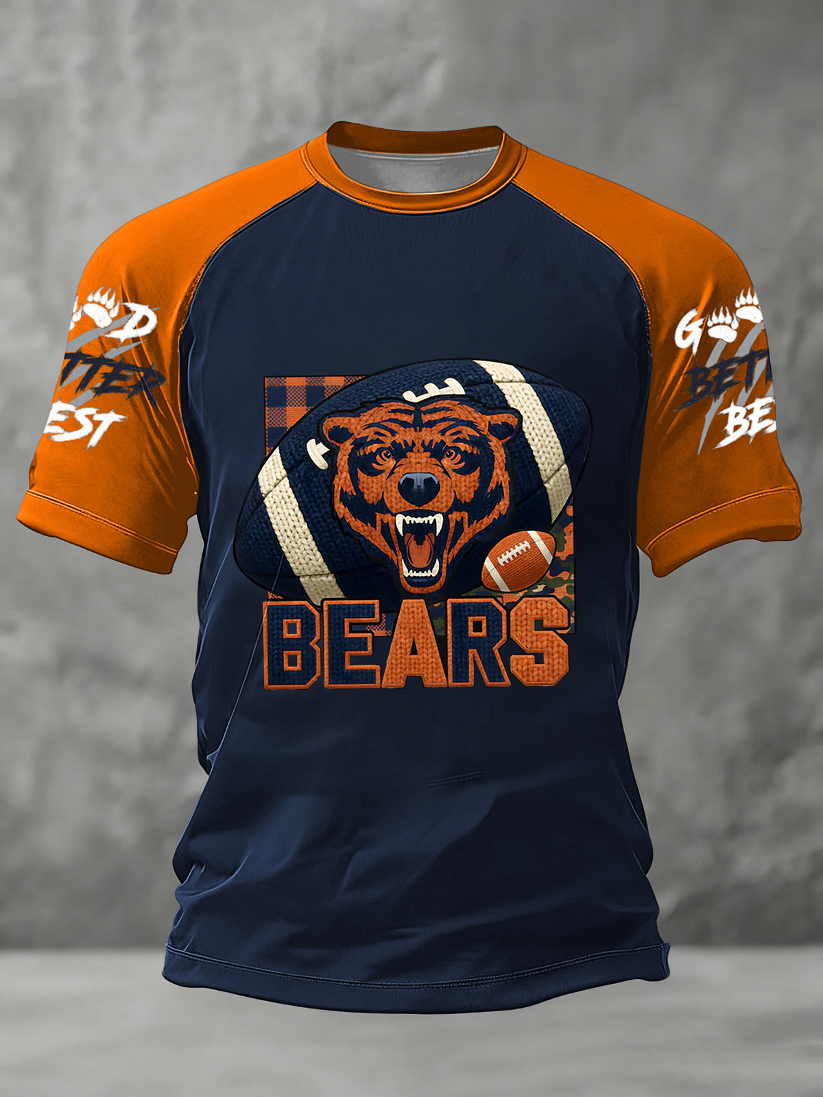 Men's Good Better Best Print Football Fans Gameday Casual Short Sleeve T-shirt