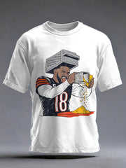 Men's Caleb Gratin' Cheese Print Gift For Football Fans Casual Tee