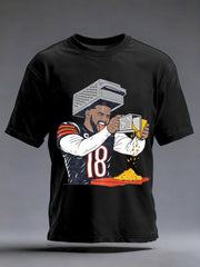 Men's Caleb Gratin' Cheese Print Gift For Football Fans Casual Tee