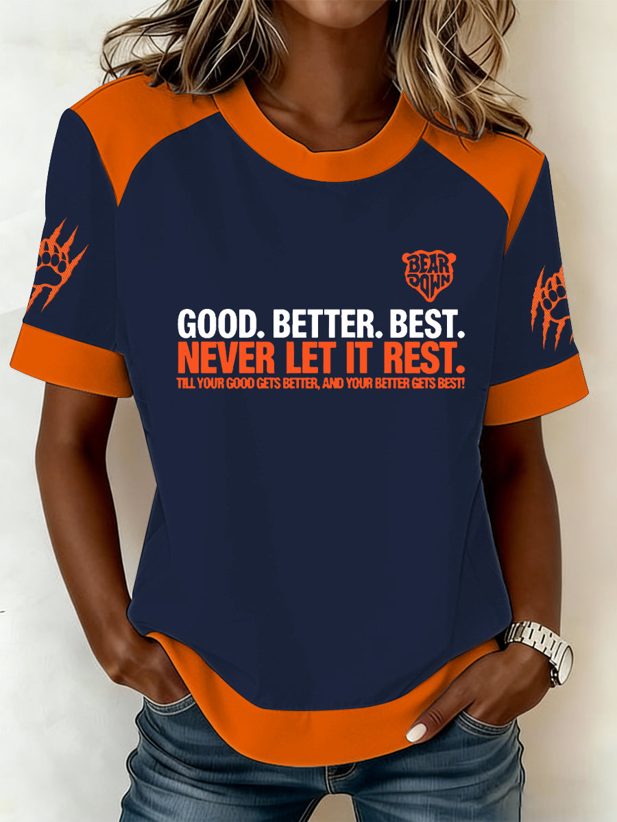 Women's Good Better Best Print Football Fans Gameday Casual  T-shirts