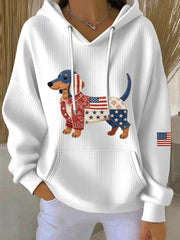 Women's Lovely Dachshund Patchwork Pattern Hoodie