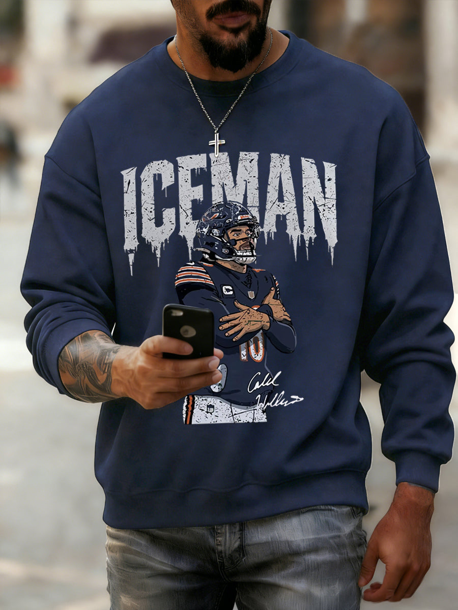 Men's Funny Iceman Print Gift For Football Fans Casual Sweatshirt