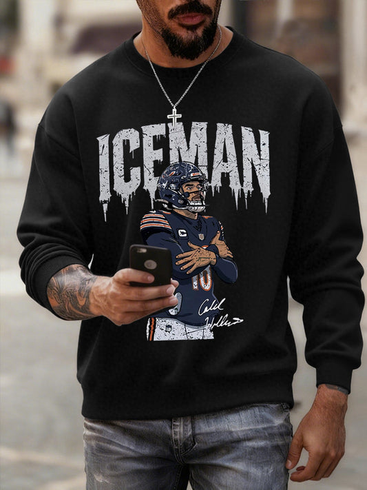 Men's Funny Iceman Print Gift For Football Fans Casual Sweatshirt