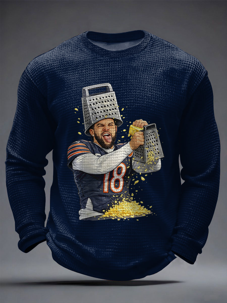 Men's Funny Gift For Football Fans Casual Waffle Long Sleeve T-Shirt