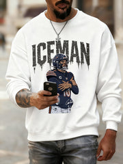 Men's Funny Iceman Print Gift For Football Fans Casual Sweatshirt