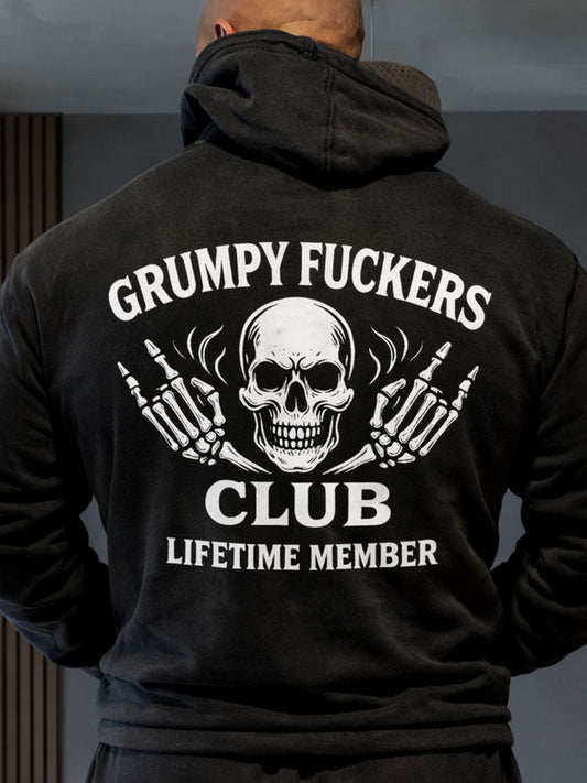 Men's Old Fuckers Club Printed Casual Hoodie