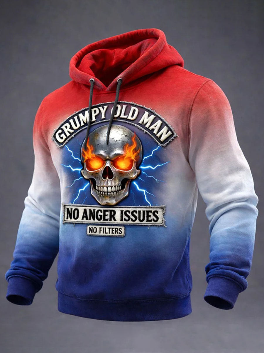 Men's Old Fuckers Club Printed Casual Hoodie