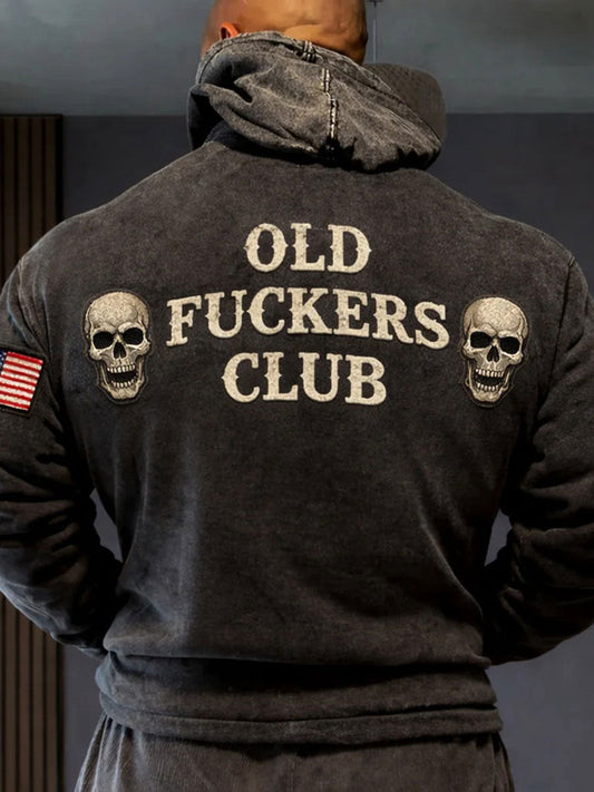 Men's Old Fuckers Club Printed Casual Hoodie