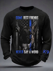 Men's K-9 Veterans Day Waffle Long Sleeve T-Shirt