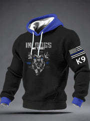 Men's K-9 Veterans Day Checkered Cotton Hoodie