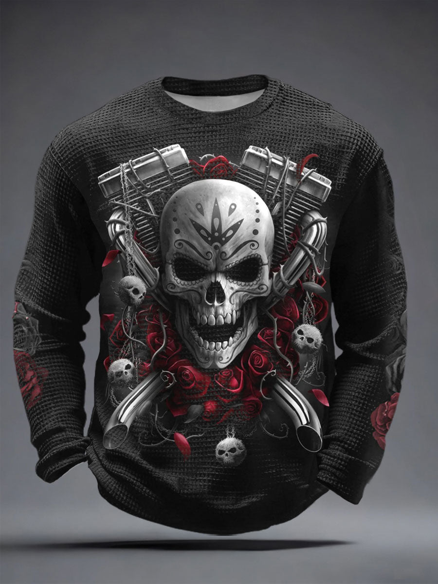 Men's Rock Heavy Metal Print Waffle T-Shirts