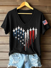 Women's Freedom Legacy Heart Print V-Neck T-Shirt