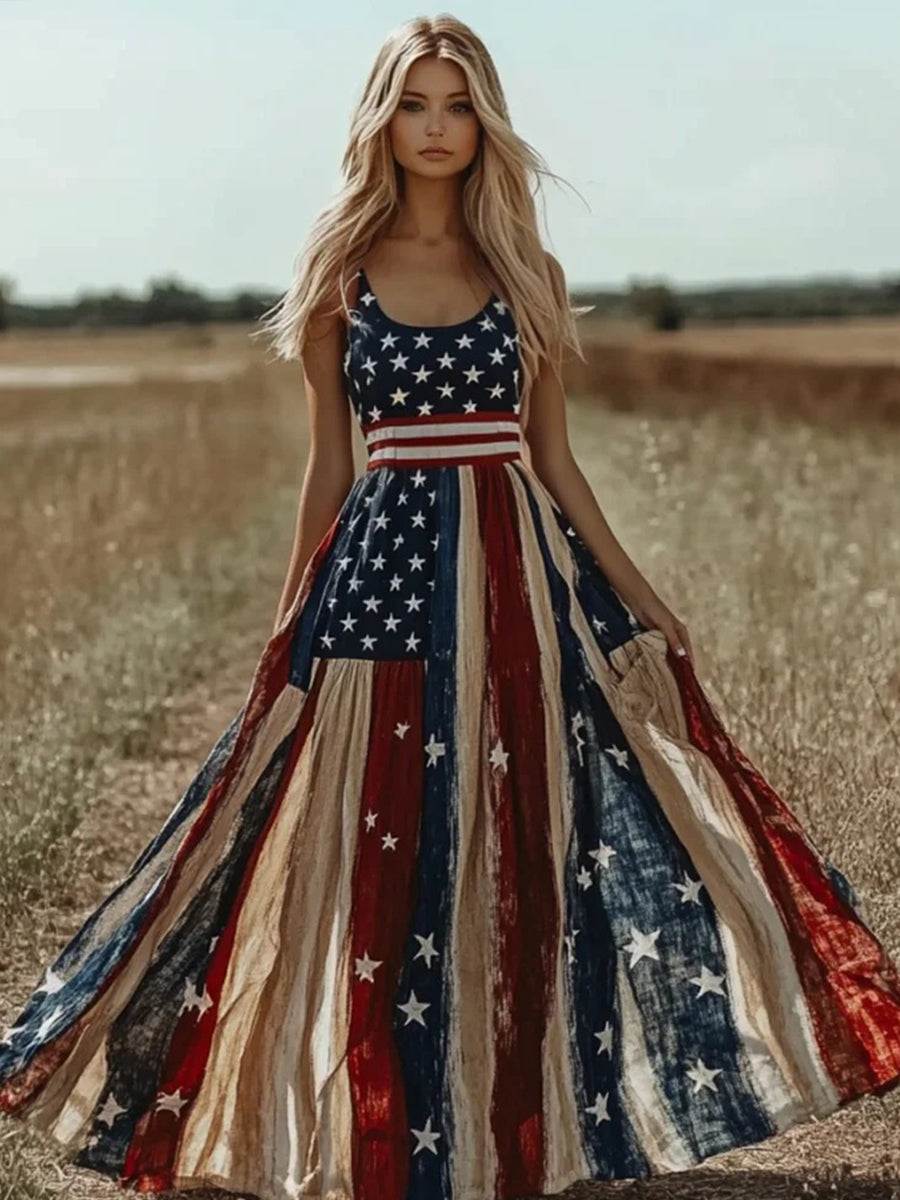 Women's Legacy Anniversary Flag Patchwork Maxi Dress