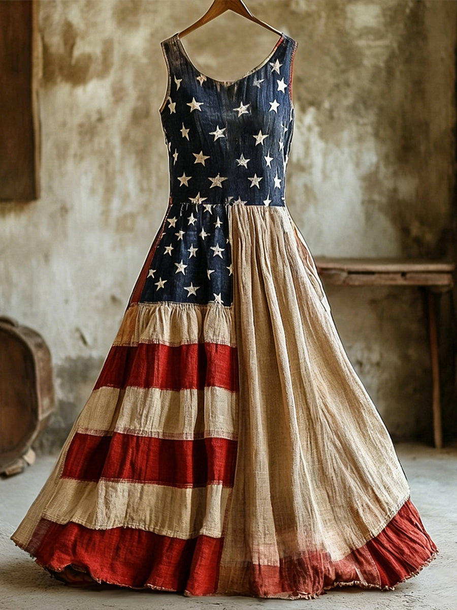 Women's Legacy Anniversary Flag Patchwork Maxi Dress