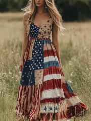 Women's Legacy Anniversary Flag Patchwork Maxi Dress