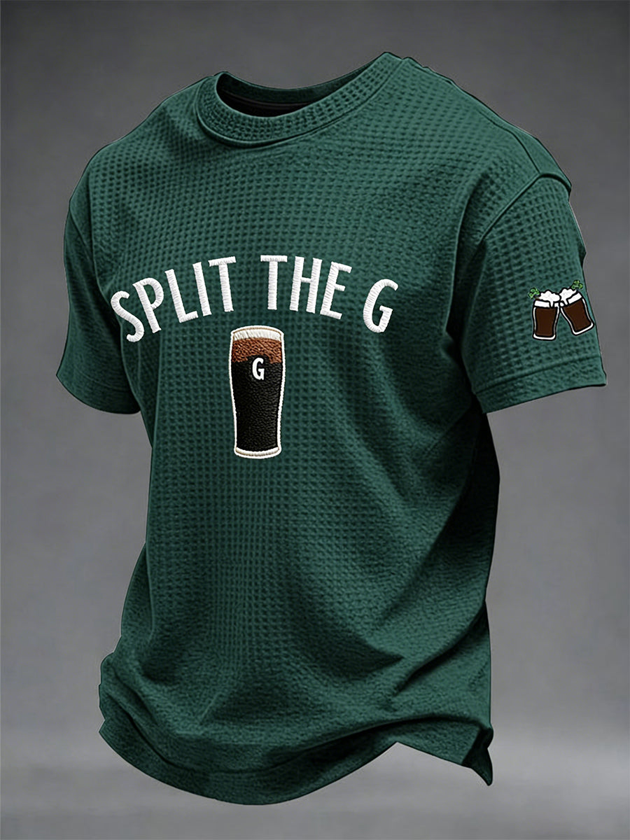 Men's St. Patrick's Day Split the G Printed Waffle Short Sleeve T-Shirt