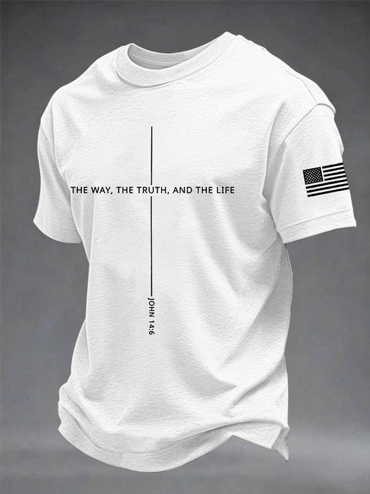 Men's Jesus The Way The Truth The Life Cross Short Sleeve T-shirt