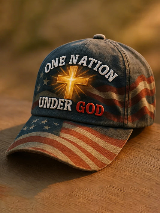 Unisex ONE NATION UNDER GOD Print Hat