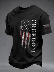 Men's Freedom USA Flag Print Casual Tee