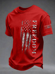 Men's Freedom USA Flag Print Casual Tee