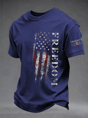 Men's Freedom USA Flag Print Casual Tee