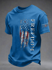 Men's Freedom USA Flag Print Casual Tee