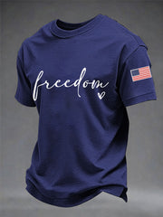 Men's Freedom USA Flag Print Casual Tee