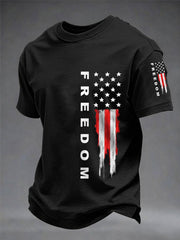 Men's Freedom USA Flag Print Casual Tee