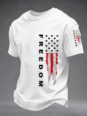 Men's Freedom USA Flag Print Casual Tee